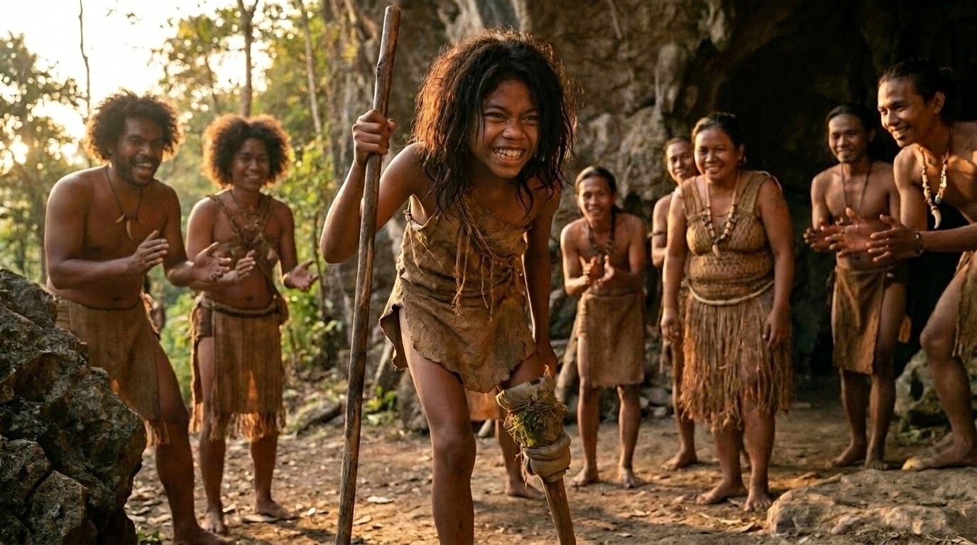 Tebo 1 takes first steps on a peg-leg as the community cheers