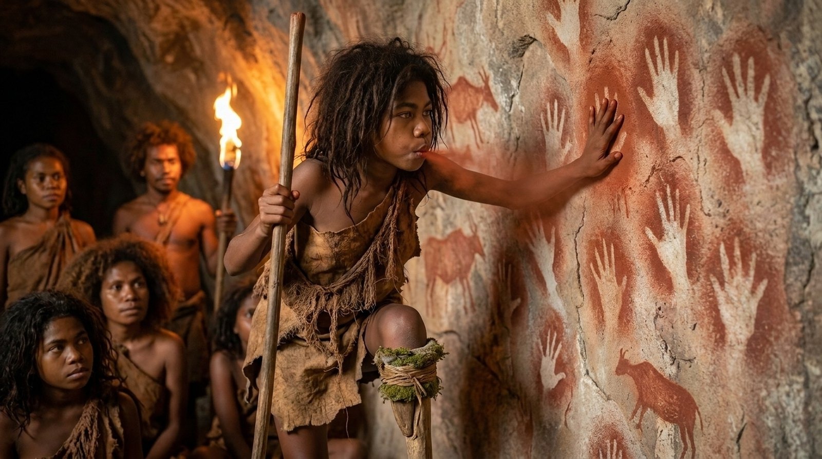 Tebo 1 paints the community's story on the cave wall