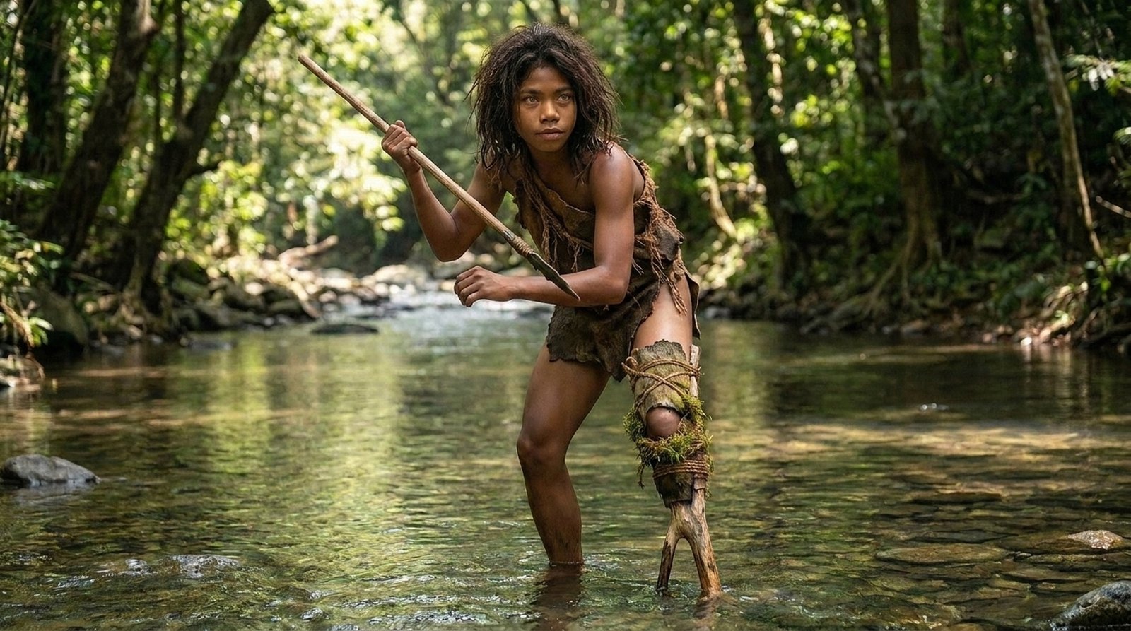 Tebo 1 fishes the river, independent